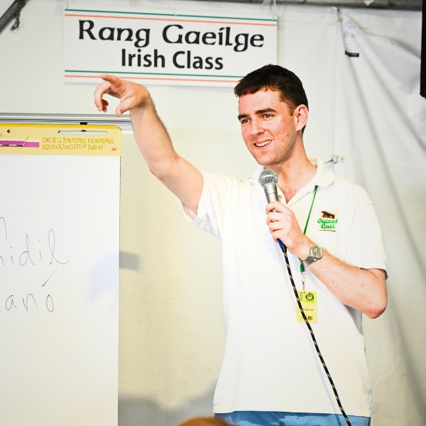 Irish Language Workshop Tent - Language Presenter Image
