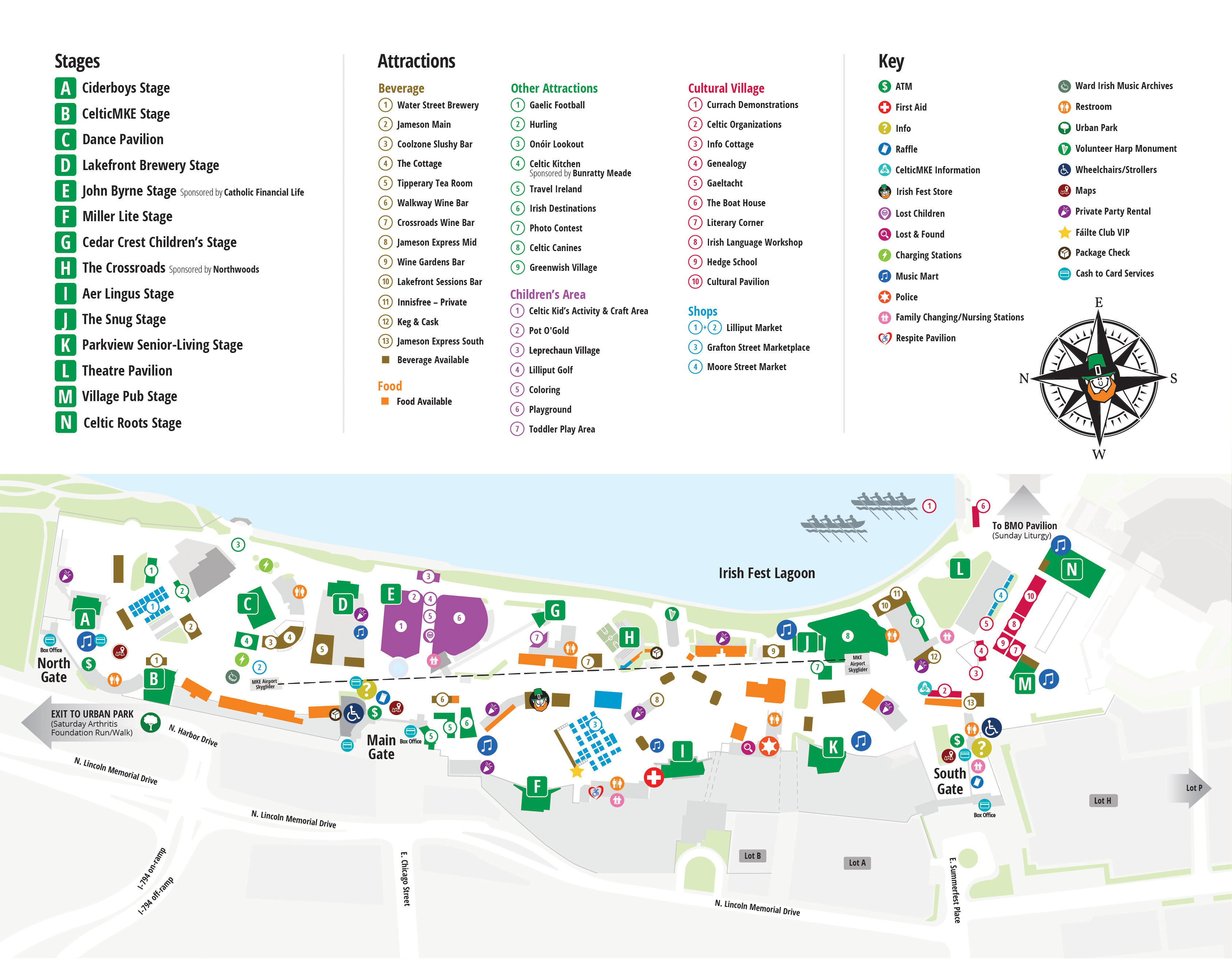 2025 Milwaukee Irish Fest Grounds Map