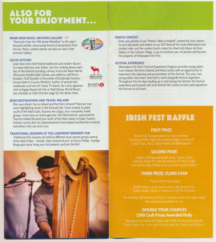 2016 Milwaukee Irish Fest Grounds Brochure