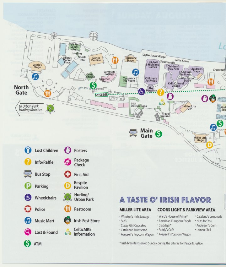 2016 Milwaukee Irish Fest Grounds Brochure
